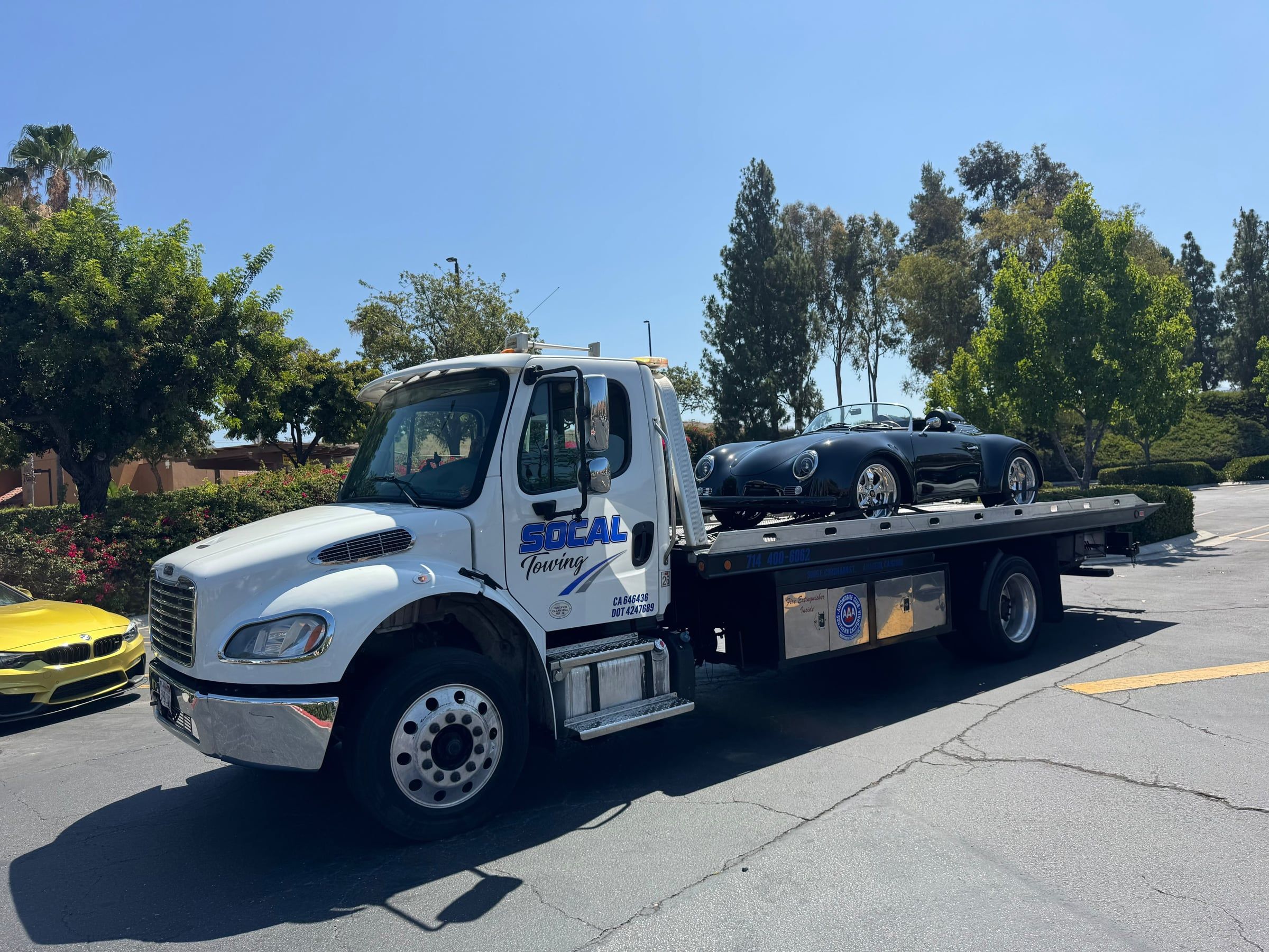 Porsche 356 Speedster on a SoCal Towing flatbed