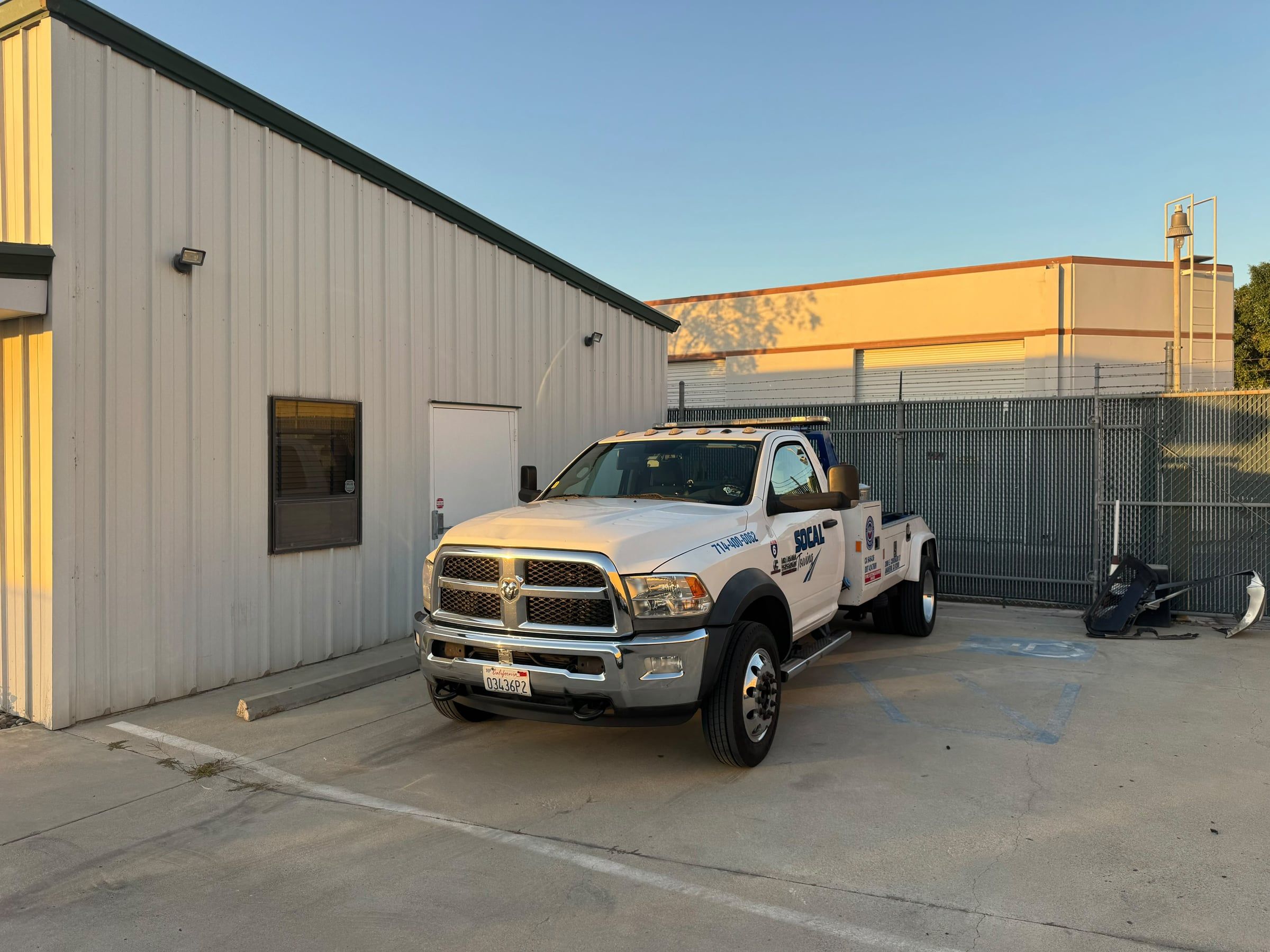 SoCal Towing wheel-lift tow truck at our Anaheim yard